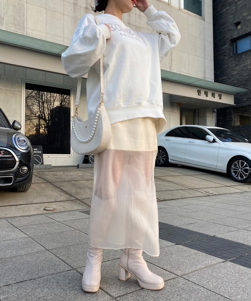 one after another NICE CLAUP(ワンアフターアナザーナイスクラップ)の「サイドスリットシアータイトスカート 2023SS(スカート・レディース・アイボリー/ブラック/ピンク・FREE)」の5枚目の写真