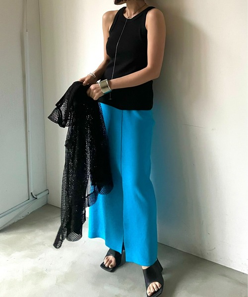 AIC.（エーアイシー）の「再入荷 カットリブアメスリタンクトップ（タンクトップ・レディース・イエロー/ピンク/グリーン/ブラウン/ブラック/オフホワイト/カーキ/ナチュラル・FREE）」の10枚目の写真