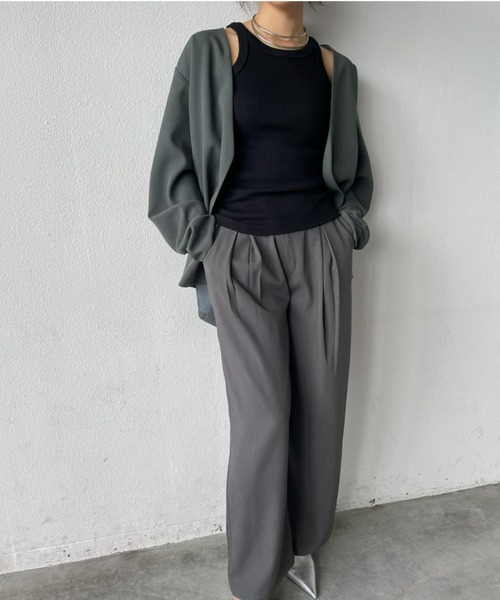 AIC.（エーアイシー）の「再入荷 カットリブアメスリタンクトップ（タンクトップ・レディース・イエロー/ピンク/グリーン/ブラウン/ブラック/オフホワイト/カーキ/ナチュラル・FREE）」の19枚目の写真