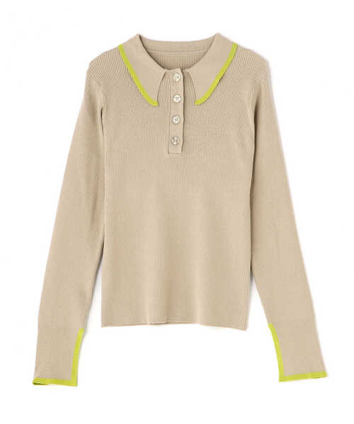 N.（N. Natural Beauty Basic）（エヌエヌナチュラルビューティーベーシック）の「◆ロングポイントカラーポロニット（ニット/セーター・レディース・ネイビー/ベージュ/オフホワイト・MEDIUM）」の22枚目の写真