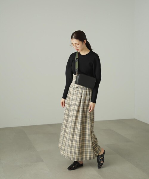 FREE'S MART（フリーズマート）の「◆ハイウエストタックチェックフレアスカート（スカート・レディース・ベージュ系その他/パープル系その他・SMALL/MEDIUM）」の20枚目の写真