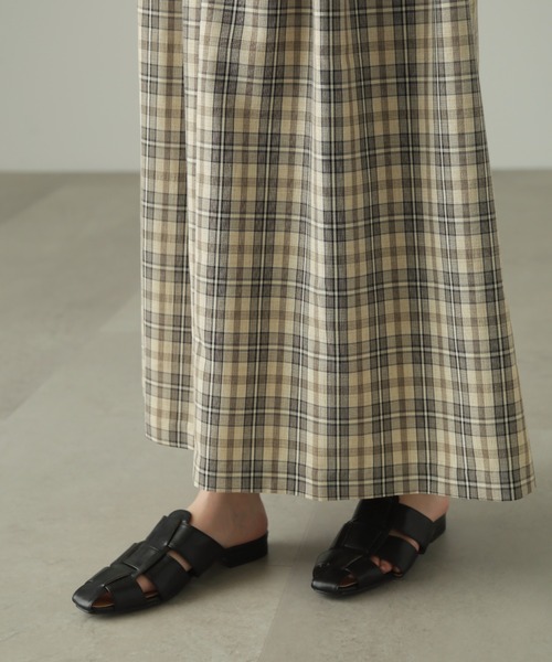 FREE'S MART（フリーズマート）の「◆ハイウエストタックチェックフレアスカート（スカート・レディース・ベージュ系その他/パープル系その他・SMALL/MEDIUM）」の10枚目の写真