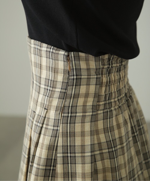 FREE'S MART（フリーズマート）の「◆ハイウエストタックチェックフレアスカート（スカート・レディース・ベージュ系その他/パープル系その他・SMALL/MEDIUM）」の11枚目の写真