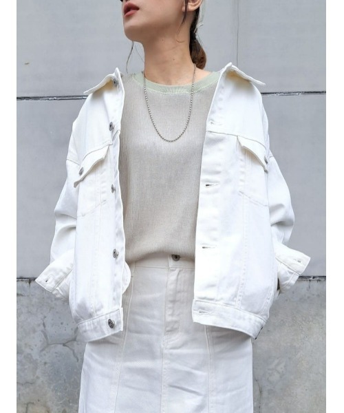 BACK NUMBER（バックナンバー）の「【BACK NUMBER】デニムトラッカージャケット（その他アウター・レディース・ホワイト/ダークインディゴブルー・M/L）」の6枚目の写真