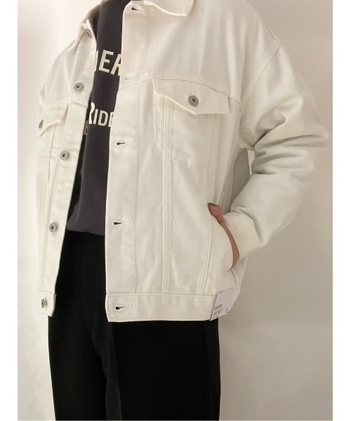 BACK NUMBER（バックナンバー）の「【BACK NUMBER】デニムトラッカージャケット（その他アウター・レディース・ホワイト/ダークインディゴブルー・M/L）」の9枚目の写真