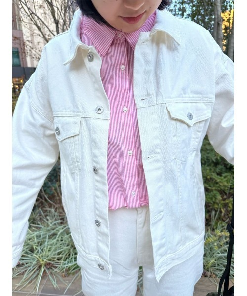 BACK NUMBER（バックナンバー）の「【BACK NUMBER】デニムトラッカージャケット（その他アウター・レディース・ホワイト/ダークインディゴブルー・M/L）」の11枚目の写真