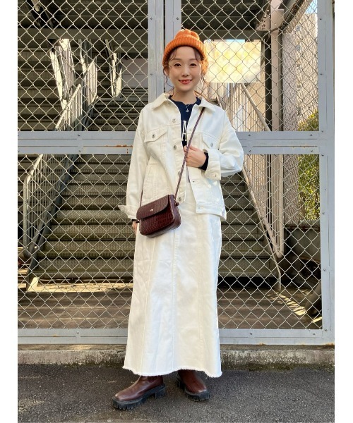 BACK NUMBER（バックナンバー）の「【BACK NUMBER】デニムトラッカージャケット（その他アウター・レディース・ホワイト/ダークインディゴブルー・M/L）」の12枚目の写真