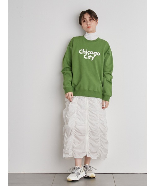 emmi(エミ)の「【emmi atelier】フロントジップシャーリングスカート(スカート・レディース・ブラック/ホワイト・1/0)」の15枚目の写真