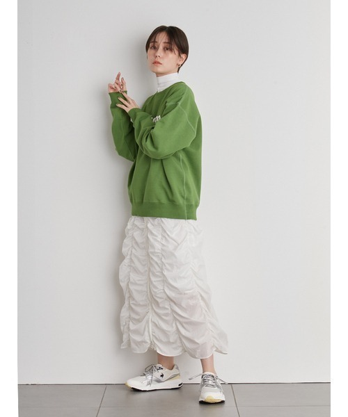 emmi(エミ)の「【emmi atelier】フロントジップシャーリングスカート(スカート・レディース・ブラック/ホワイト・1/0)」の17枚目の写真
