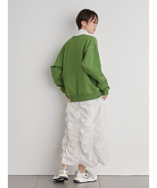 emmi(エミ)の「【emmi atelier】フロントジップシャーリングスカート(スカート・レディース・ブラック/ホワイト・1/0)」の19枚目の写真