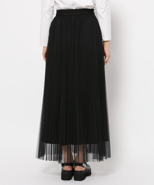 PAGEBOY（ページボーイ）の「チュールランダムプリーツスカート（スカート・レディース・ブラック/オフホワイト/チャコールグレー・FREE）」の18枚目の写真