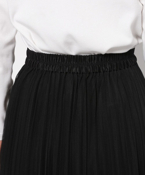 PAGEBOY（ページボーイ）の「チュールランダムプリーツスカート（スカート・レディース・ブラック/オフホワイト/チャコールグレー・FREE）」の19枚目の写真