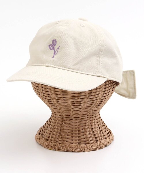 BREEZE（ブリーズ）の「刺繍リボンキャップ（キャップ・キッズ・イエロー/ピンク/アイボリー・50/54/58）」の2枚目の写真