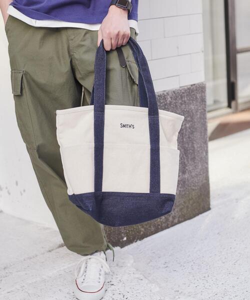SMITH'S(スミス)の「SMITH'S(スミス)別注ロゴトートバッグ(トートバッグ・メンズ・ネイビー/オフホワイト・FREE)」の1枚目の写真
