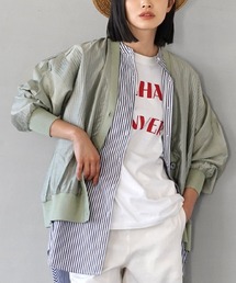 シアー素材 リブニット Vネックカーディガン