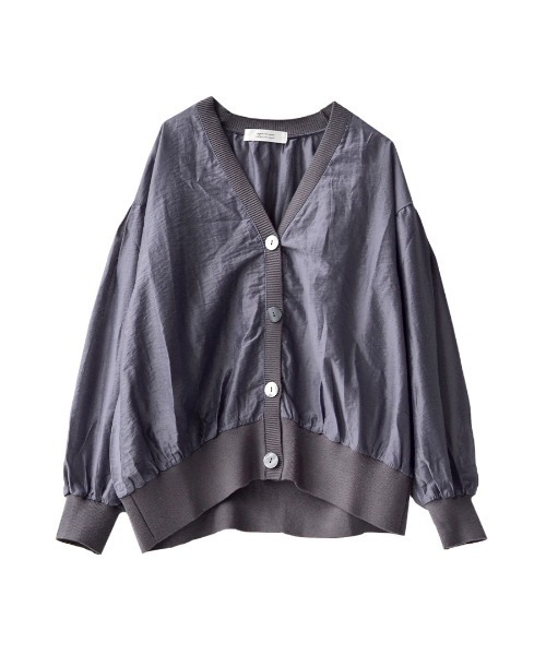 apartment department（アパートメントデパートメント）の「シアー素材 リブニット Vネックカーディガン（カーディガン/ボレロ・レディース・ライトグリーン/ブルーグレー・M）」の11枚目の写真