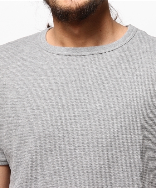 EDIFICE（エディフィス）の「◇ワッフルスウェット C/N S/S（Tシャツ/カットソー・メンズ・チャコールグレー/ホワイト/カーキ・46/48/44）」の7枚目の写真