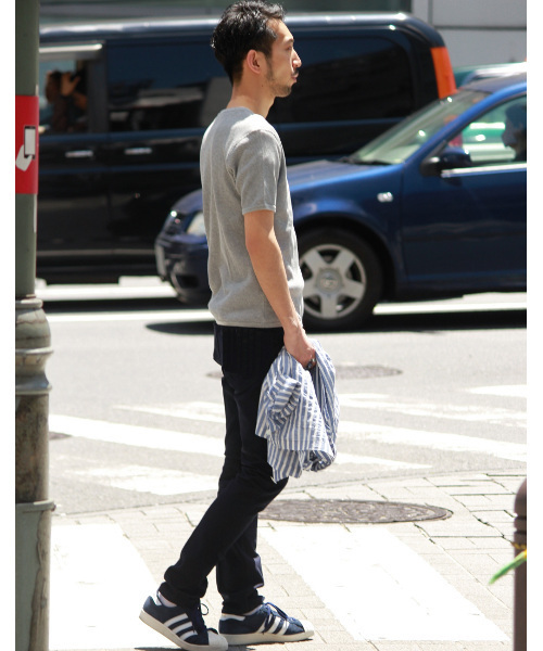 EDIFICE（エディフィス）の「◇ワッフルスウェット C/N S/S（Tシャツ/カットソー・メンズ・チャコールグレー/ホワイト/カーキ・46/48/44）」の17枚目の写真