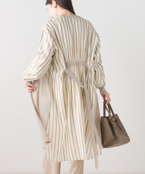 FURRY（ファーリー）の「ニット×布帛切替カーデワンピース（ワンピース・レディース・ネイビー/グレイッシュベージュ/ブラック・FREE）」の19枚目の写真