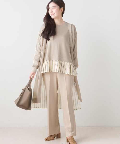 FURRY（ファーリー）の「ニット×布帛切替カーデワンピース（ワンピース・レディース・ネイビー/グレイッシュベージュ/ブラック・FREE）」の20枚目の写真