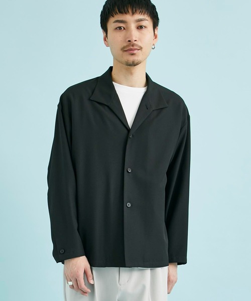 CITY TOKYO（シティトウキョウ）の「REFLAXシャツジャケット（ブルゾン・メンズ・ライトグレー/グレイッシュベージュ/ブラック・1/2）」の5枚目の写真