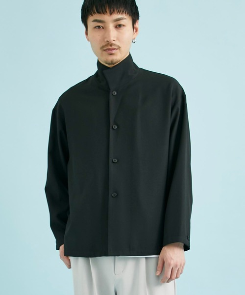 CITY TOKYO（シティトウキョウ）の「REFLAXシャツジャケット（ブルゾン・メンズ・ライトグレー/グレイッシュベージュ/ブラック・1/2）」の6枚目の写真