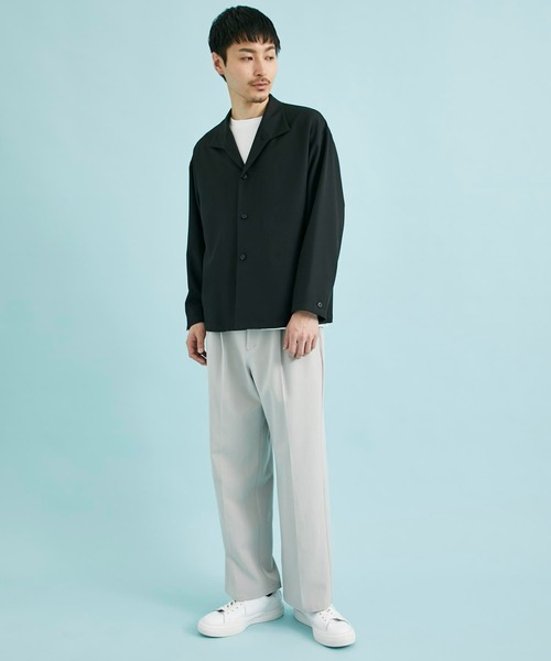 CITY TOKYO（シティトウキョウ）の「REFLAXシャツジャケット（ブルゾン・メンズ・ライトグレー/グレイッシュベージュ/ブラック・1/2）」の8枚目の写真