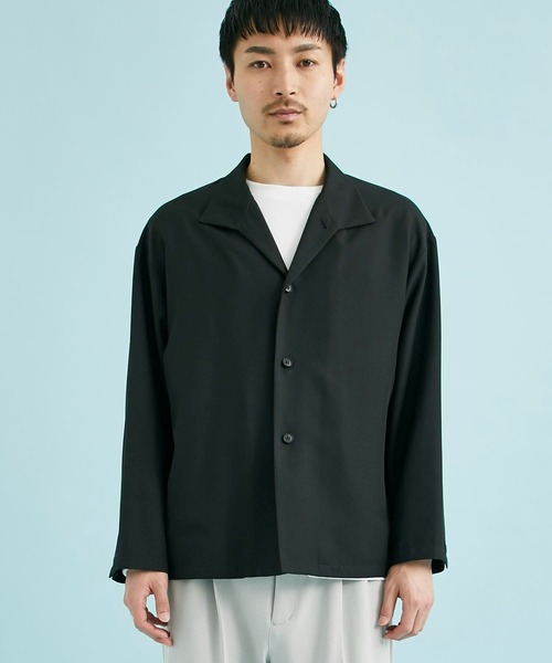 CITY TOKYO（シティトウキョウ）の「REFLAXシャツジャケット（ブルゾン・メンズ・ライトグレー/グレイッシュベージュ/ブラック・1/2）」の9枚目の写真