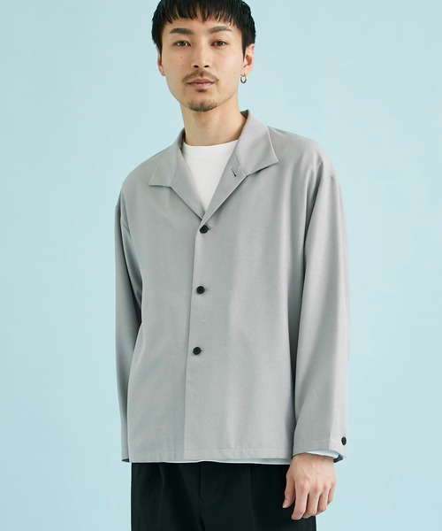 CITY TOKYO（シティトウキョウ）の「REFLAXシャツジャケット（ブルゾン・メンズ・ライトグレー/グレイッシュベージュ/ブラック・1/2）」の15枚目の写真