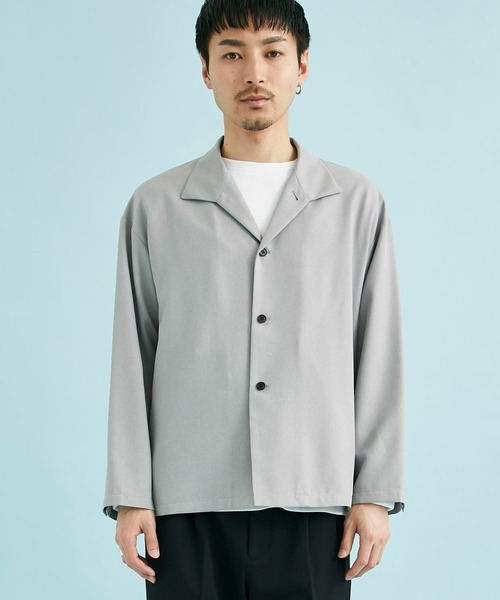 CITY TOKYO（シティトウキョウ）の「REFLAXシャツジャケット（ブルゾン・メンズ・ライトグレー/グレイッシュベージュ/ブラック・1/2）」の19枚目の写真