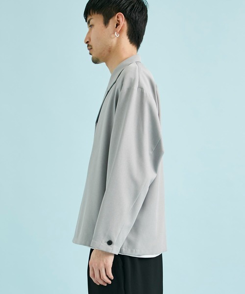 CITY TOKYO（シティトウキョウ）の「REFLAXシャツジャケット（ブルゾン・メンズ・ライトグレー/グレイッシュベージュ/ブラック・1/2）」の20枚目の写真