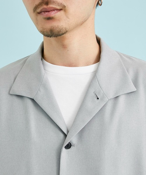 CITY TOKYO（シティトウキョウ）の「REFLAXシャツジャケット（ブルゾン・メンズ・ライトグレー/グレイッシュベージュ/ブラック・1/2）」の22枚目の写真