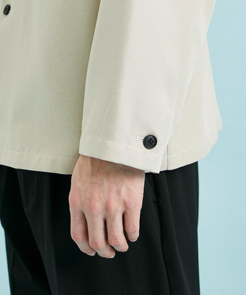 CITY TOKYO（シティトウキョウ）の「REFLAXシャツジャケット（ブルゾン・メンズ・ライトグレー/グレイッシュベージュ/ブラック・1/2）」の4枚目の写真