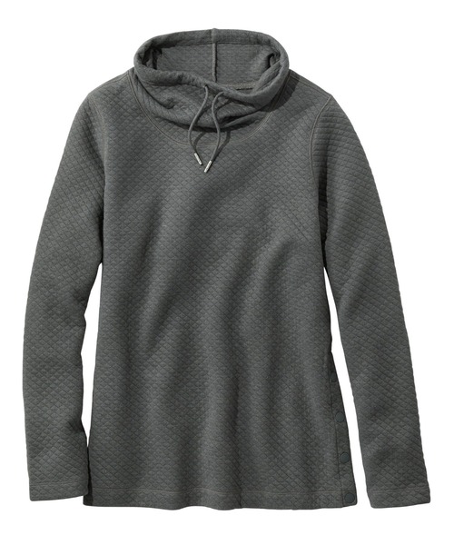 【セール】ソフトライト・キルト・トップ、ファネルネック・プルオーバー 米国フィット・プチ（その他トップス）｜L.L.Bean（エルエルビーン）