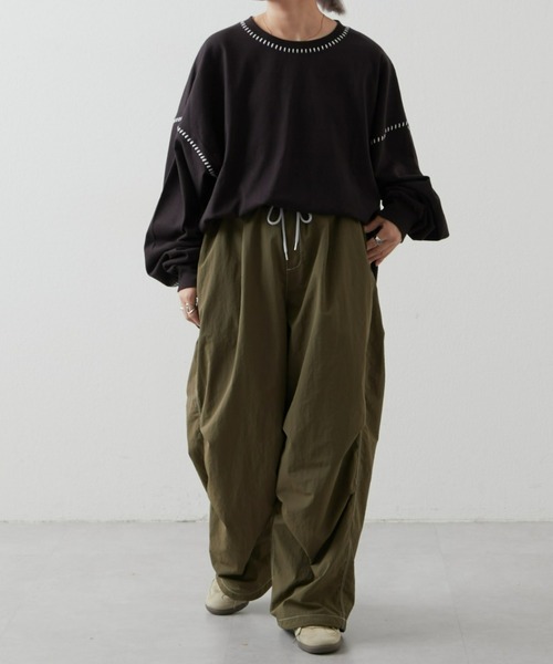 SOUNDSGOOOOD(サウンズグッド)の「【SOUNDS GOOOOD / サウンズグッド】オーバーサイズ配色ステッチサイドスリットTee(Tシャツ/カットソー・メンズ・パープル/ブラック/オフホワイト/パープル系その他/ブラック系その他/チャコールグレー/ホワイト/レッド/ブラック系その他2/ライトグレー/グリーン/オレンジ・ONE SIZE)」の21枚目の写真