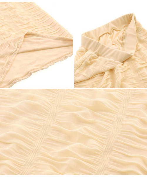 Settimissimo（セッティミッシモ）の「シャーリングドレープナロースカート（スカート・レディース・アイボリー/ブラック・M）」の12枚目の写真