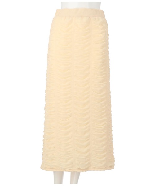 Settimissimo（セッティミッシモ）の「シャーリングドレープナロースカート（スカート・レディース・アイボリー/ブラック・M）」の9枚目の写真