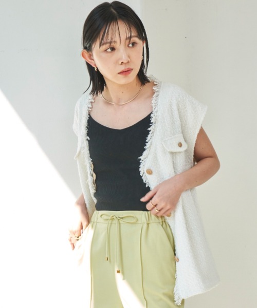 Aunt Marie's（アントマリーズ）の「ツイードオーバージレ（ベスト・レディース・ブラック/アイボリー・FREE）」の8枚目の写真