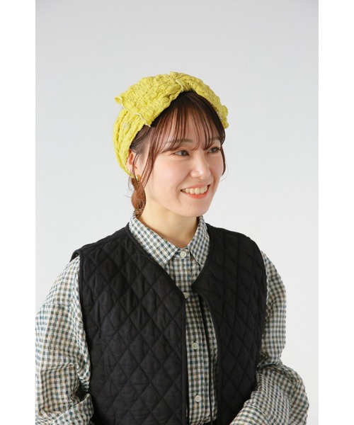 ehka sopo(エヘカソポ)の「クシュクシュリボンヘアバンド(ヘアバンド・レディース・オフホワイト/イエロー・フリ-)」の15枚目の写真