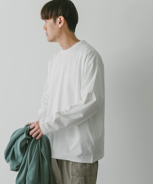 URBAN RESEARCH DOORS（アーバンリサーチドアーズ）の「『吸水速乾』『接触冷感』『イージーケア』クイックドライロングスリーブTシャツ（Tシャツ/カットソー・メンズ・ライトグレー/ホワイト/ネイビー・MEDIUM/LARGE/X-LARGE）」の18枚目の写真
