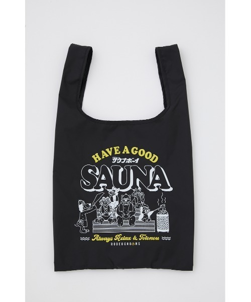 RODEO CROWNS WIDE BOWL（ロデオクラウンズワイドボウル）の「サウナボーイ 2WAYポケッタブルバッグ（エコバッグ/サブバッグ・レディース・ホワイト/ブラック・FREE）」の4枚目の写真