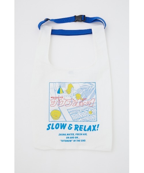 RODEO CROWNS WIDE BOWL（ロデオクラウンズワイドボウル）の「サウナボーイ 2WAYポケッタブルバッグ（エコバッグ/サブバッグ・レディース・ホワイト/ブラック・FREE）」の9枚目の写真