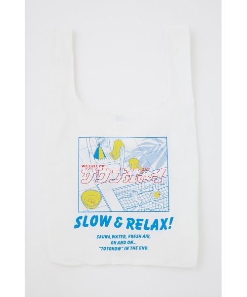 RODEO CROWNS WIDE BOWL（ロデオクラウンズワイドボウル）の「サウナボーイ 2WAYポケッタブルバッグ（エコバッグ/サブバッグ・レディース・ホワイト/ブラック・FREE）」の10枚目の写真