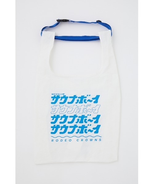 RODEO CROWNS WIDE BOWL（ロデオクラウンズワイドボウル）の「サウナボーイ 2WAYポケッタブルバッグ（エコバッグ/サブバッグ・レディース・ホワイト/ブラック・FREE）」の8枚目の写真