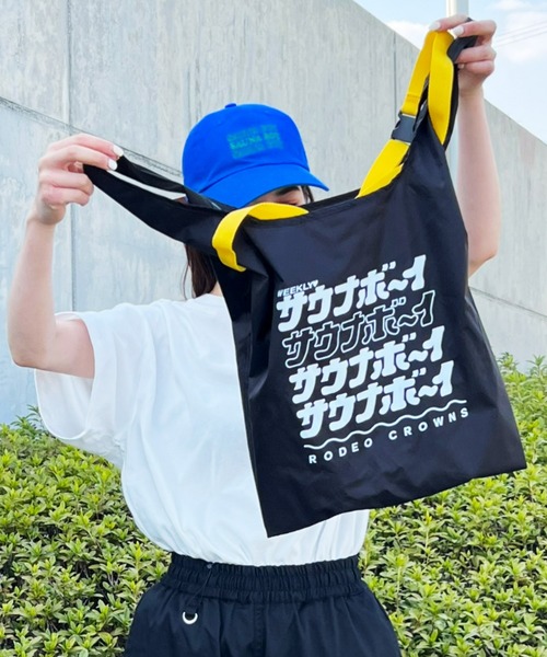 RODEO CROWNS WIDE BOWL（ロデオクラウンズワイドボウル）の「サウナボーイ 2WAYポケッタブルバッグ（エコバッグ/サブバッグ・レディース・ホワイト/ブラック・FREE）」の20枚目の写真