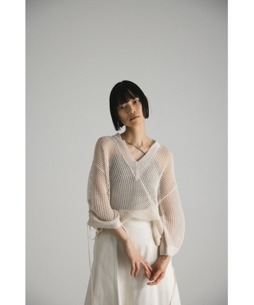 Style mixer スタイルミキサー ディープVネックニット STYLEMIXER（スタイルミキサー）の「リネンメッシュディープV