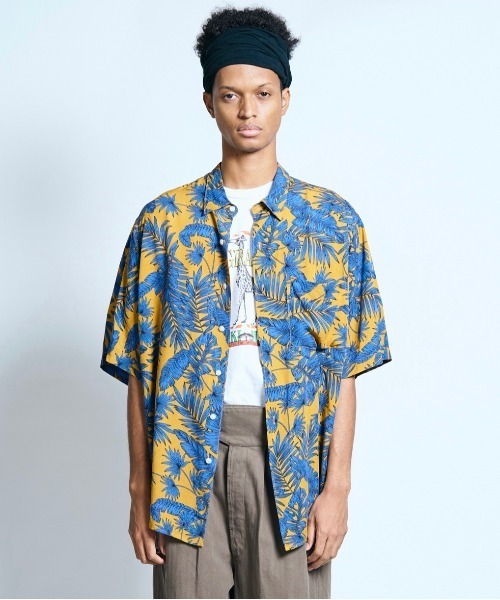 C.E.L.STORE（セルストア）の「KHAKI JUNGLE/カーキジャングル SAFARI PRINTED SHIRT サファリプリントシャツ（シャツ/ブラウス・メンズ・ネイビー/ブラック/グリーン/マスタード・LARGE/X-SMALL/MEDIUM）」の4枚目の写真