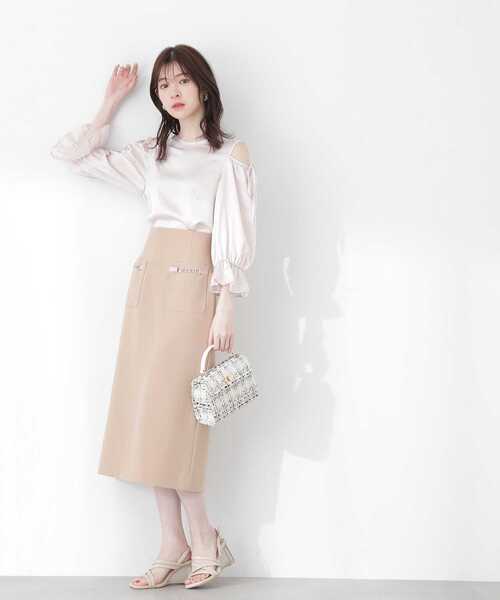 PROPORTION BODY DRESSING（プロポーションボディドレッシング）の「ビットポケットタイトスカート / 1213120505（スカート・レディース・ベージュ/ブルー/ベージュ系その他・SMALL/MEDIUM）」の21枚目の写真