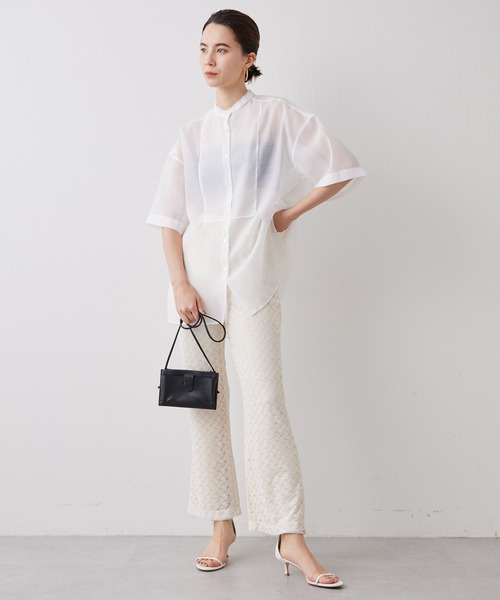 Whim Gazette（ウィムガゼット）の「オーバーオーガンジーシャツ  