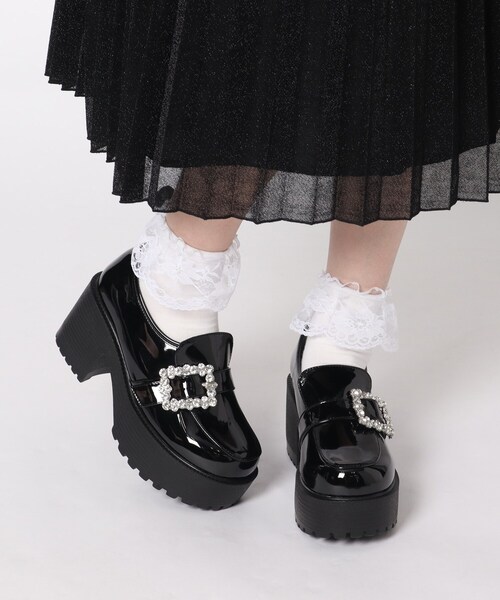cs T&P(シーエスティーアンドピー)の「キラキラ付き厚底ローファー(パンプス・レディース・ブラック系1・LL/L/M/S)」の12枚目の写真